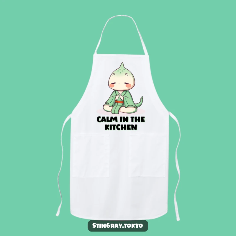 Funny Stingray Zen Apron: Peaceful Ocean Kitchen Wear for Calm Cooks