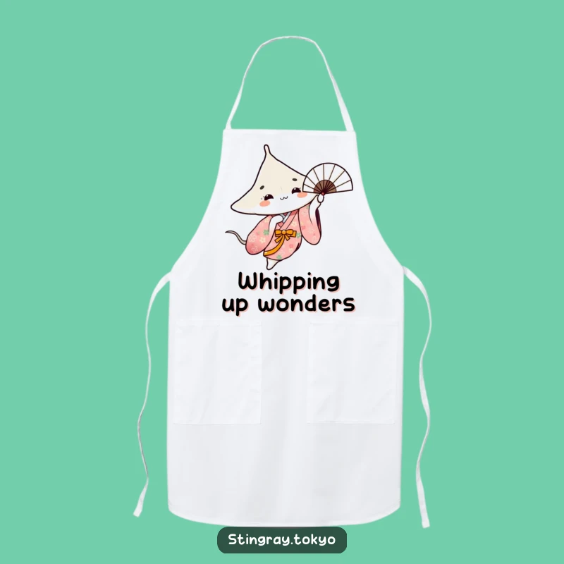 Funny Stingray Fan Dance Apron - Floral Kimono Kitchenwear