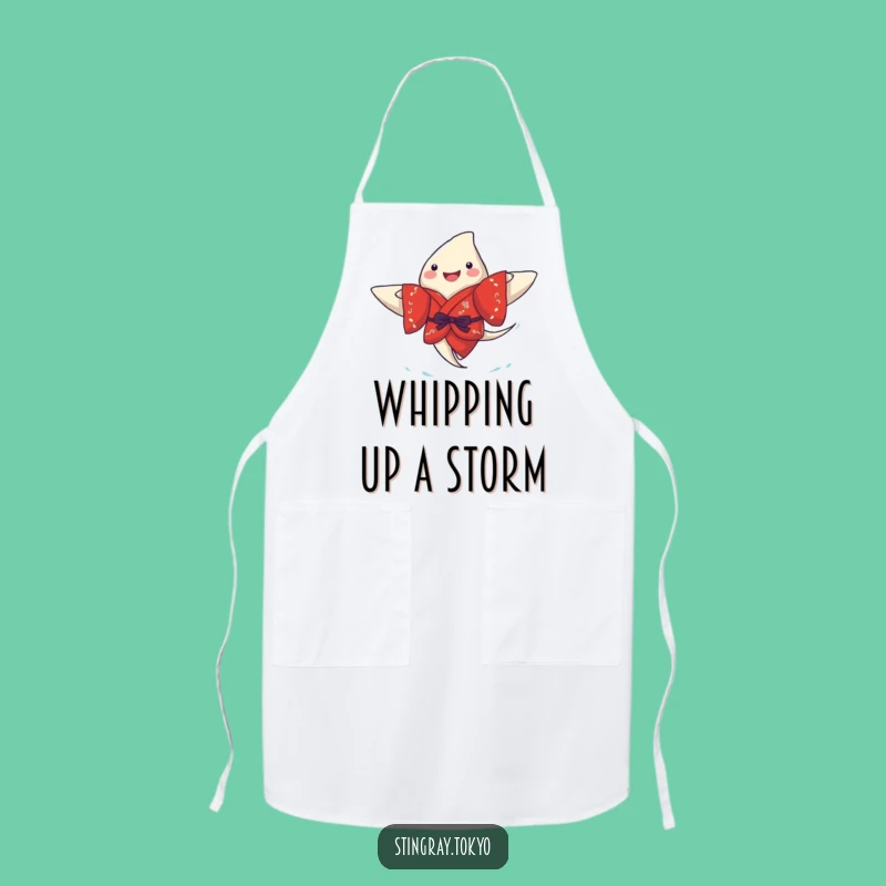 Funny Stingray Kimono Joy Apron: Cute Ocean Kitchen Wear for Happy Cooks