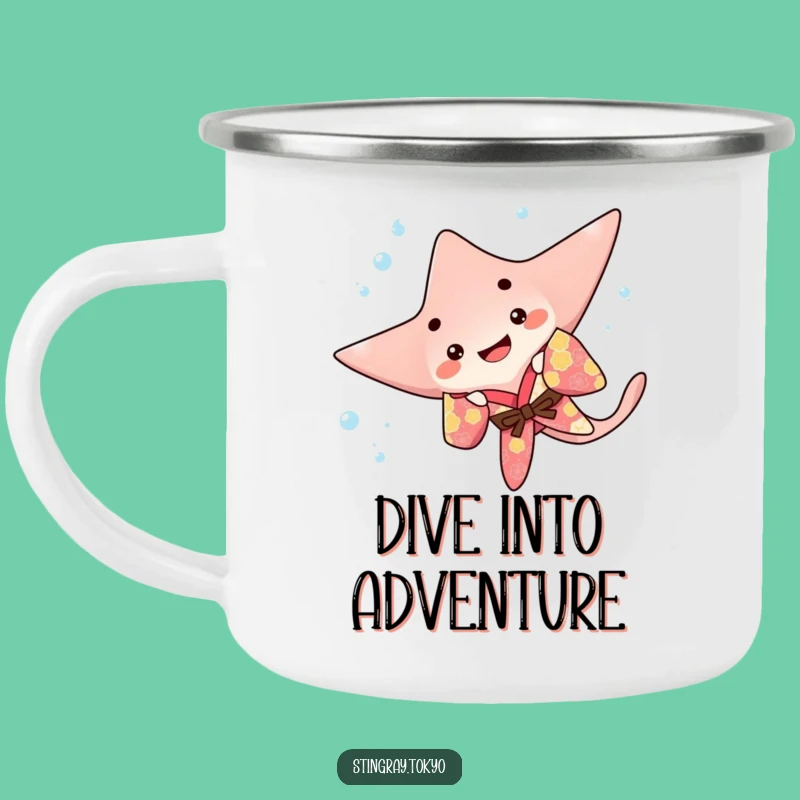 Funny Stingray Flip Camping Mug: Durable Ocean Cup for Playful Adventures
