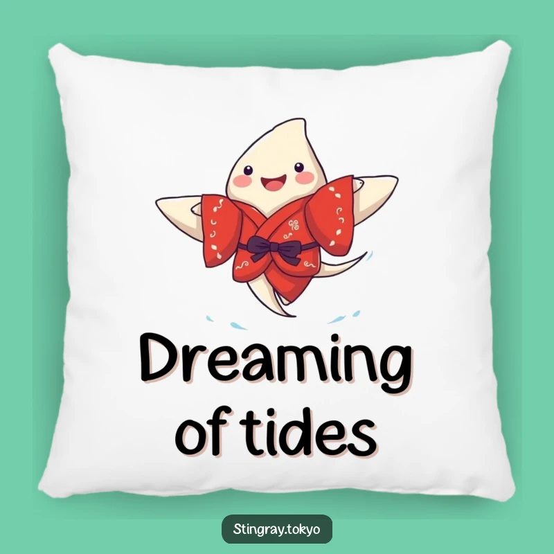 Funny Stingray Kimono Joy Pillow: Soft Cushion for Cozy, Underwater Ambiance