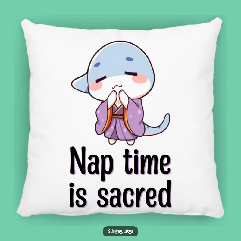 Funny Bowing Stingray Pillow: Purple Kimono Comfort, Serene Accent Gift