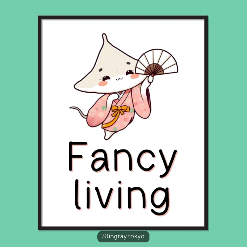 Funny Stingray Fan Dance Digital Art - Floral Kimono Print