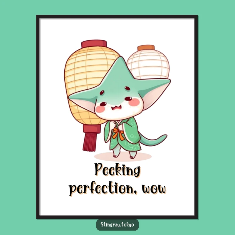 Funny Stingray Kimono Digital Print: Playful Art, Instant Whimsical Download Gift