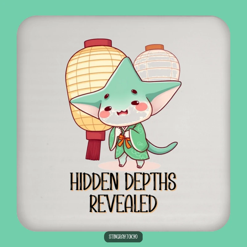 Funny Stingray Kimono Coaster Set: Playful Protection, Whimsical Table Decor Gift