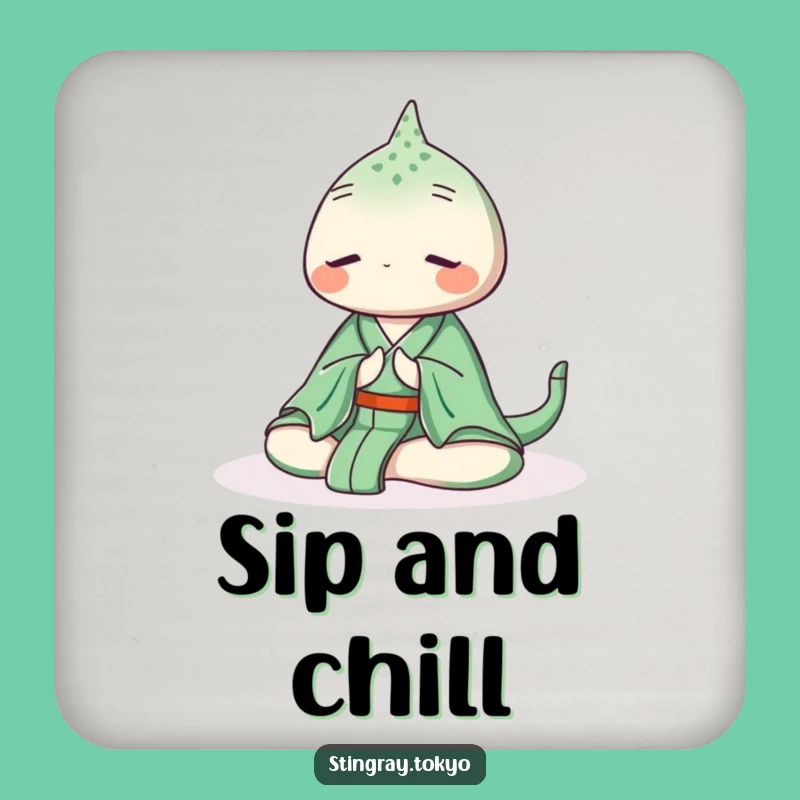 Funny Stingray Zen Coaster: Peaceful Ocean Drink Mat for Calm Tables