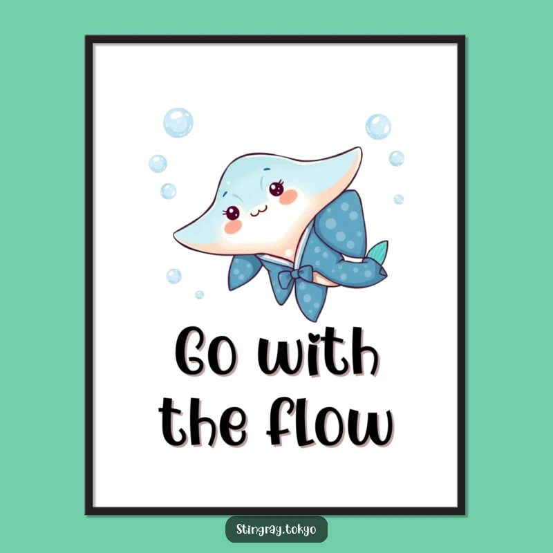 Funny Stingray Kimono Poster - Playful Ocean Wall Art