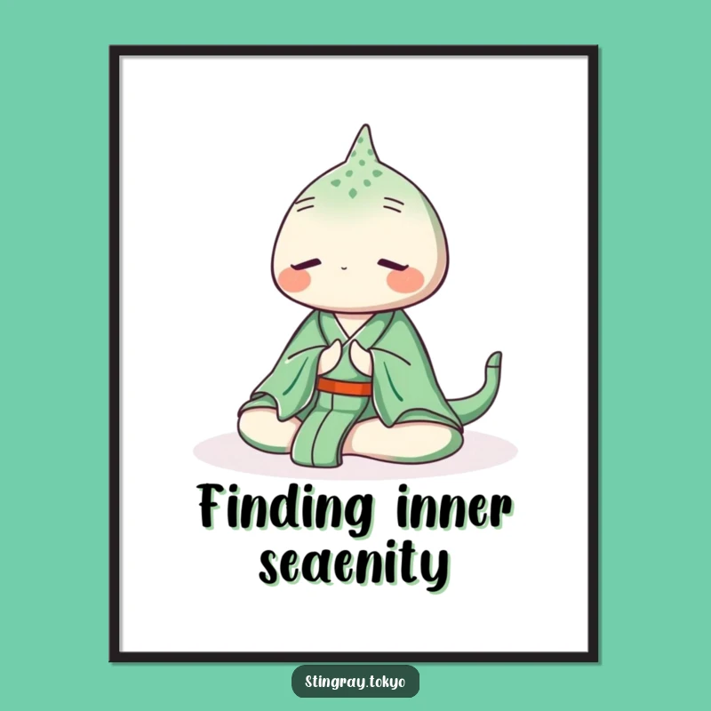 Free Printable Zen Stingray Wall Art, Kimono Meditation Downloadable Decor