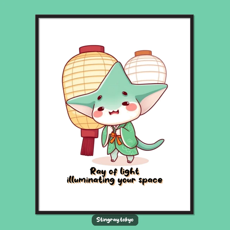Funny Free Printable Wall Art: Playful Stingray Kimono - Quirky Downloadable Decor Gift