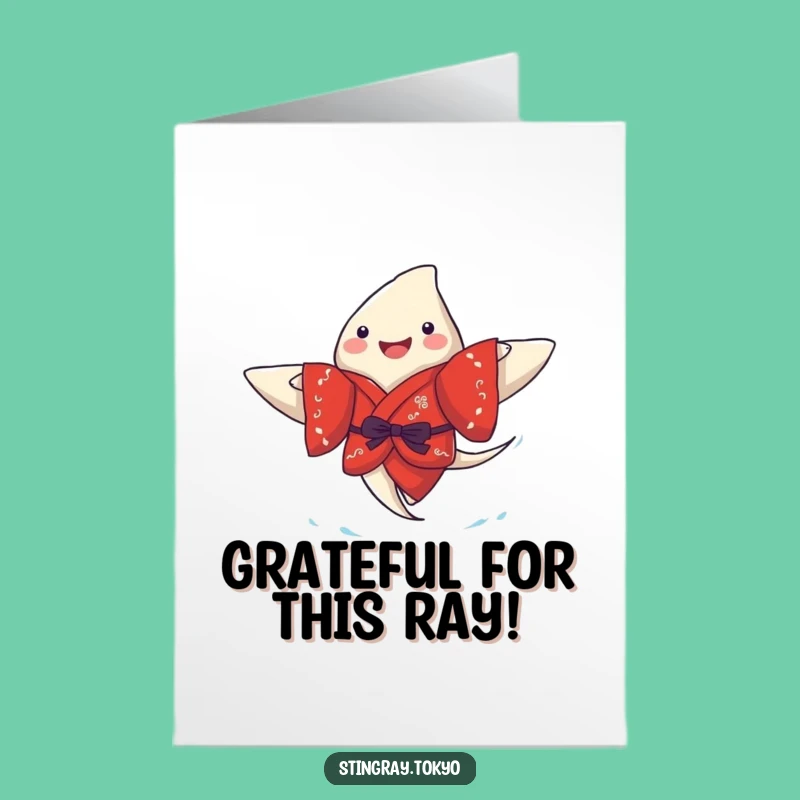 Free Printable Funny Stingray Thank You Card, Kimono Swimmer Downloadable Gratitude