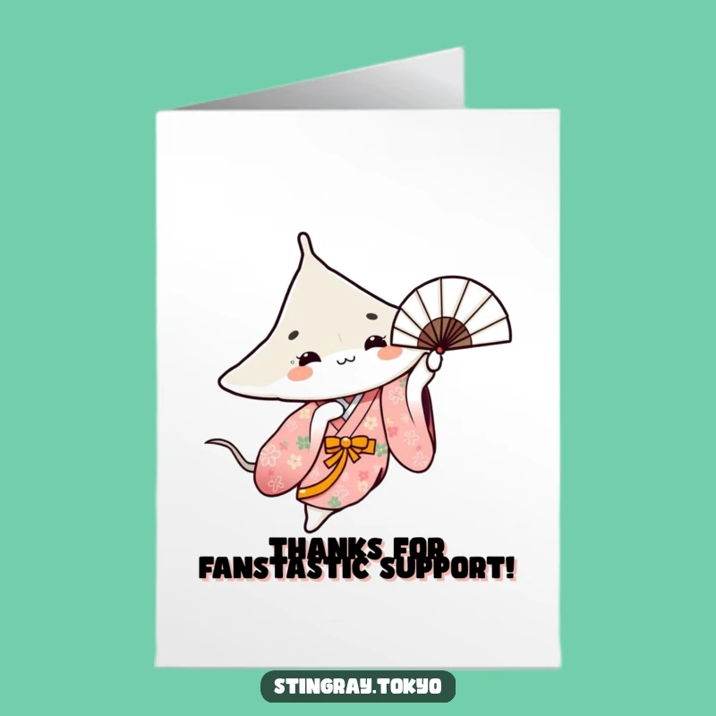 Free Printable Thank You Card: Stingray's Fan Spin Says Thanks with Elegance