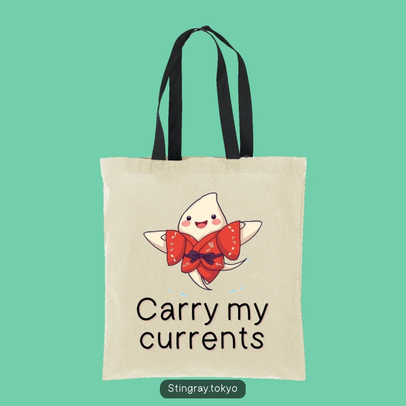 Funny Stingray Kimono Joy Tote Bag: Cute Ocean Bag for Happy Shoppers