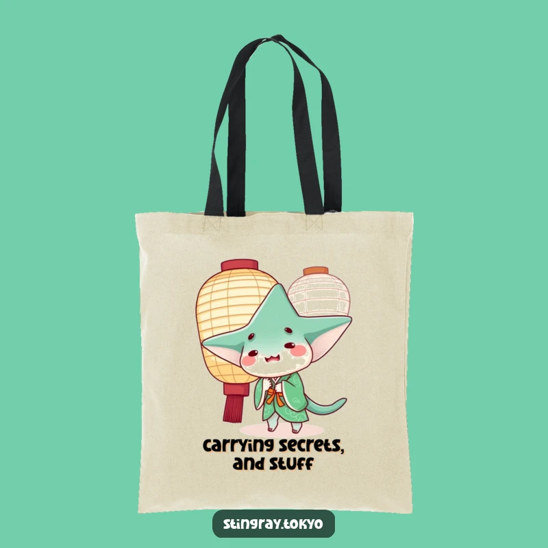 Funny Stingray Kimono Tote Bag: Playful Peek, Eco-Friendly and Hilarious Gift