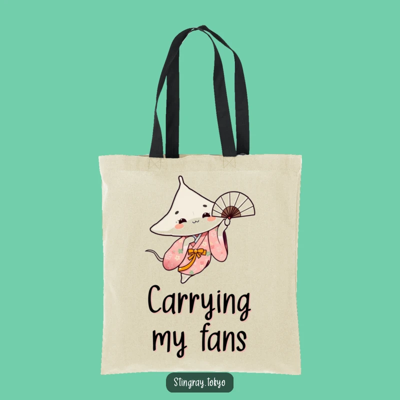 Funny Stingray Fan Dance Tote Bag - Floral Kimono Accessory