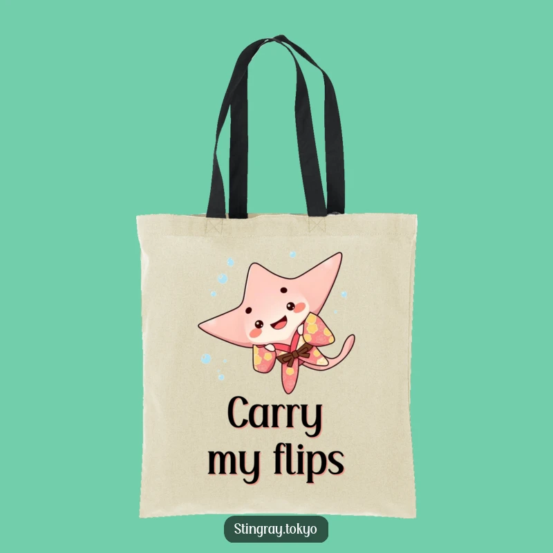 Funny Stingray Flip Tote Bag: Playful Ocean Bag for Active Shoppers