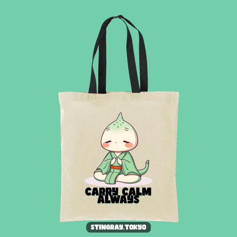 Funny Stingray Zen Tote Bag: Peaceful Ocean Bag for Mindful Shoppers